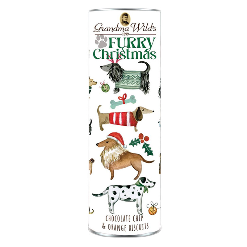 Bild på Kakor med chocolate chip & apelsin i Furry Christmas-tub – 200g