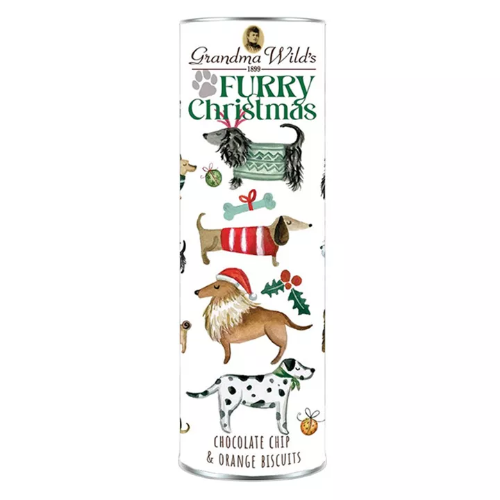 Bild på Kakor med chocolate chip & apelsin i Furry Christmas-tub – 200g
