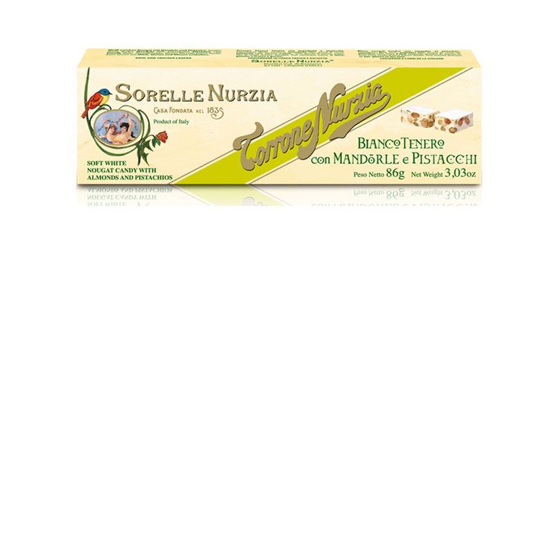 Mjuk vit torrone-nougat med pistagenötter – 86 g