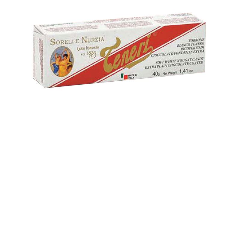 Mjuk vit torrone-nougat med chokladtäcke – 40 gram