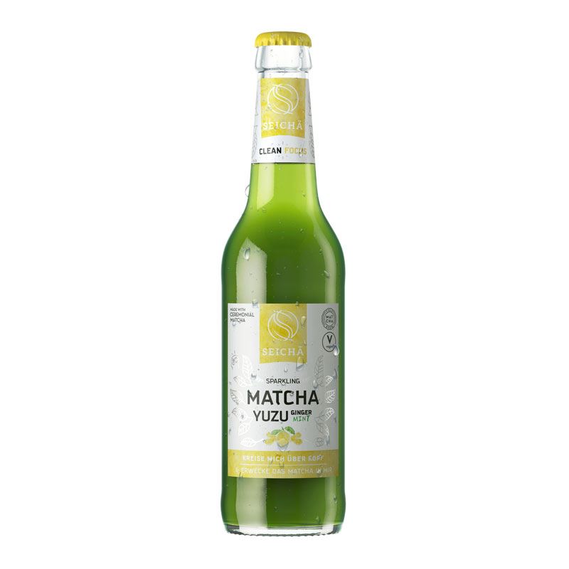 Sparkling matcha med yuzu, ingefära & mynta (24 st)