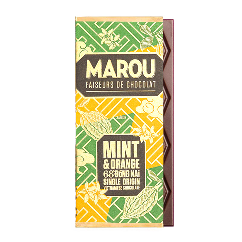 Mörk choklad med chokladmynta & apelsin 24g – 68%