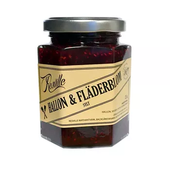 Hallon- och flädersylt