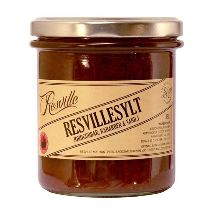 Bild på Resvillesylt – Jordgubb & rabarber