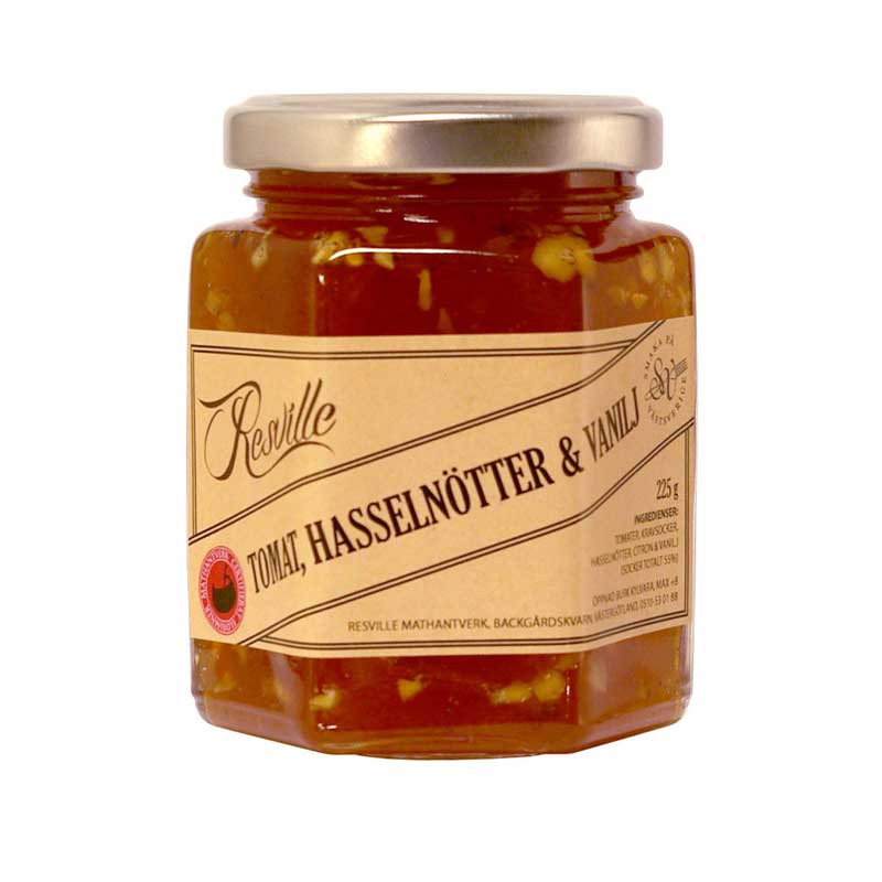 Marmelad röd tomat, vanilj och hasselnötter