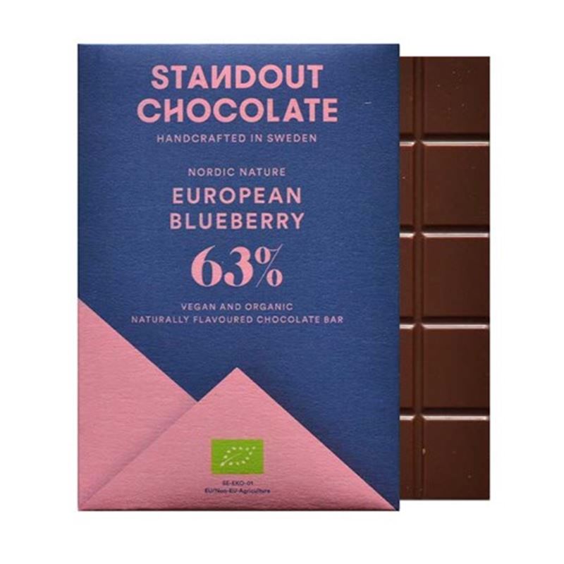 Prisbelönt mörk choklad med blåbär – ekologisk