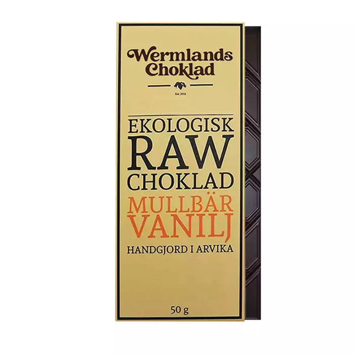 Bild på 73% mörk choklad med mullbär & vanilj