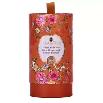 Smörkakor med ingefära & citron i Floral-tub – 150g