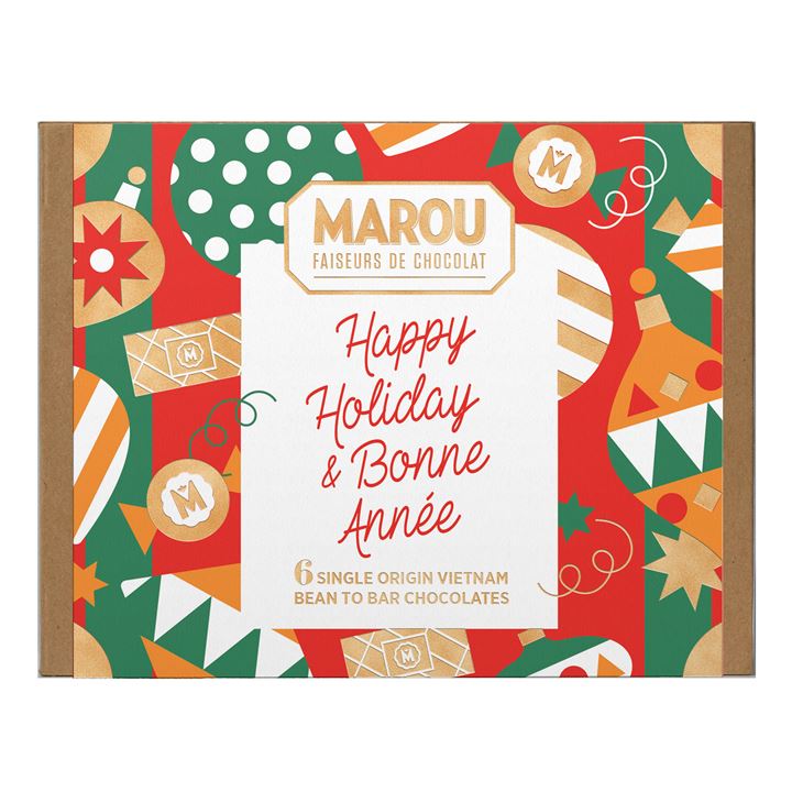 Bild på Juligt presentpaket med mörk choklad (6x24 g)