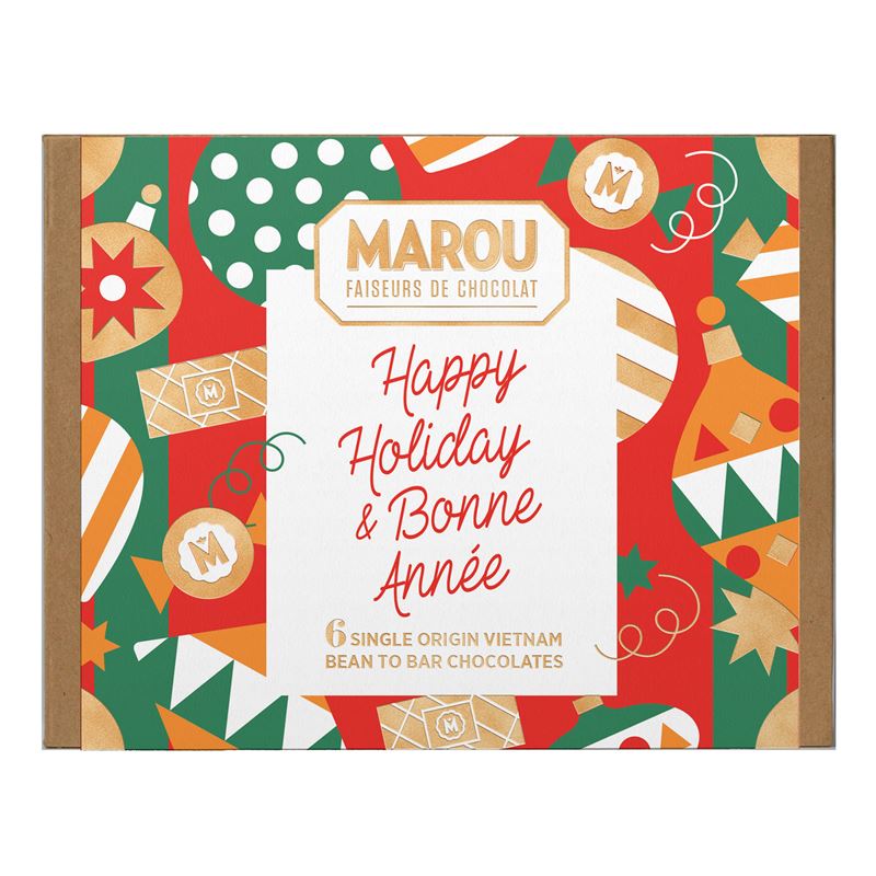 Juligt presentpaket med mörk choklad (6x24 g)