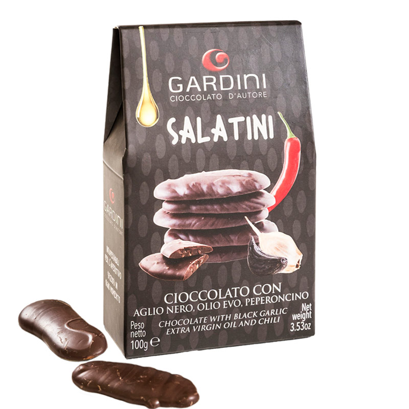 Bild på Salatini – mörk choklad med vitlök, chili & olivolja