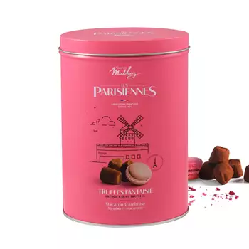 Tryffel hallonmacaron presentburk – 200g