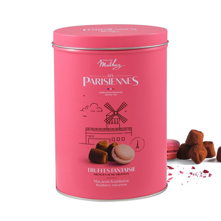 Bild på Tryffel hallonmacaron presentburk – 200g