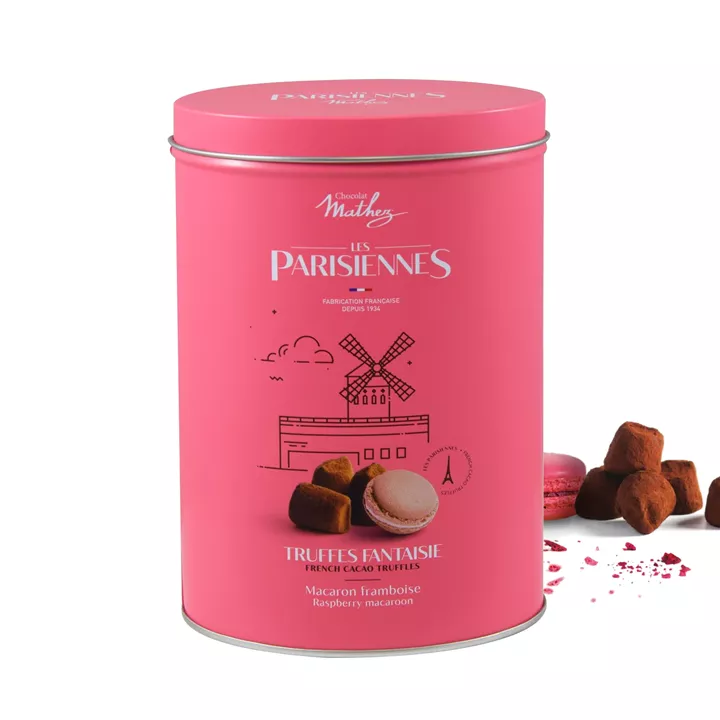 Bild på Tryffel hallonmacaron presentburk – 200g