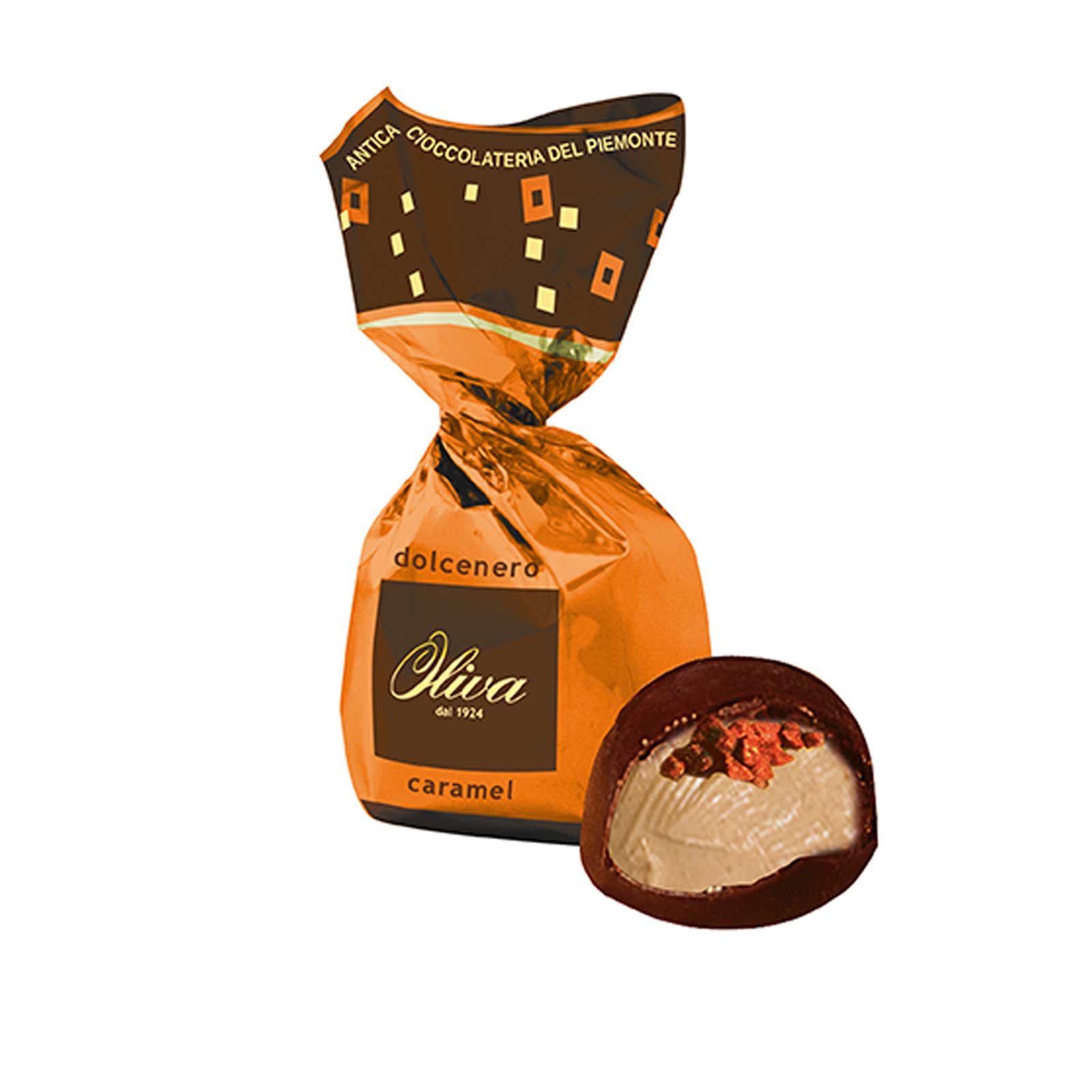 Mjölkchokladpralin med salt karamellfyllning