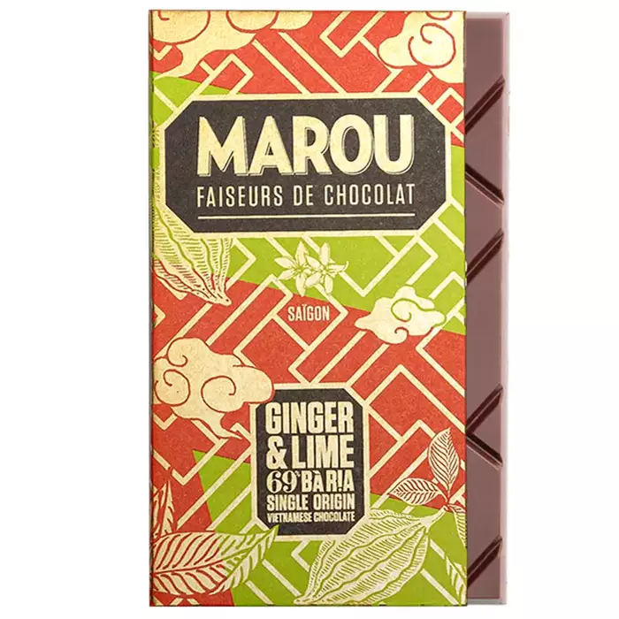 Bild på 69% mörk choklad med ingefära & lime – 80g