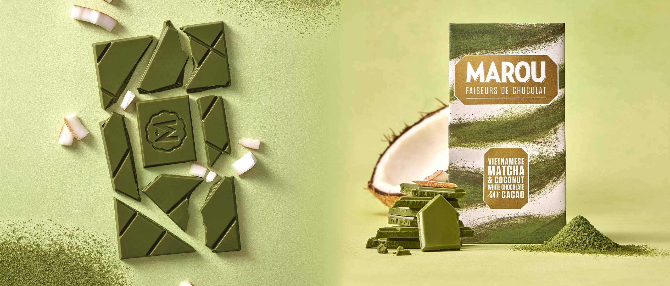 Ny choklad med matcha & kokos från Marou