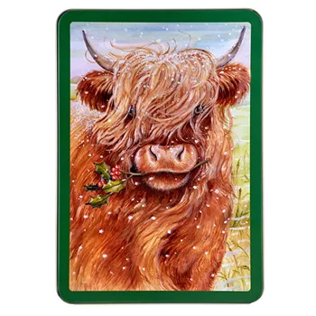 Presentburk i plåt med blandade kakor – Highland Cow