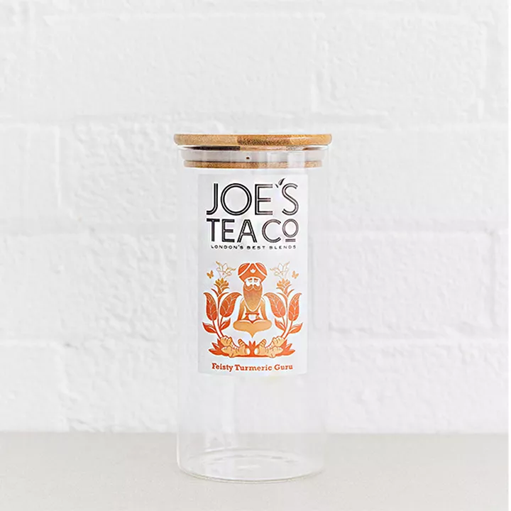 Bild på Tom glasburk för Feisty Turmeric Guru-teet