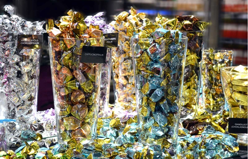 Chokladpralin i kassan
