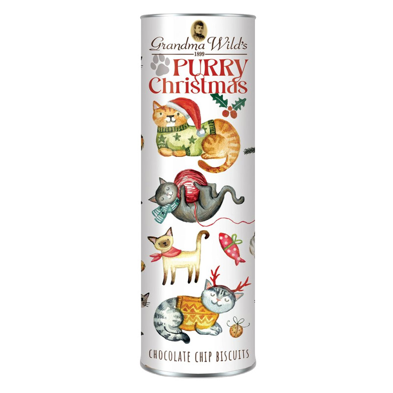 Bild på Kakor med chocolate chip i Purry Christmas-tub – 200g