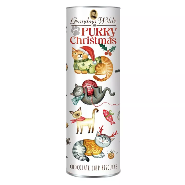 Bild på Kakor med chocolate chip i Purry Christmas-tub – 200g