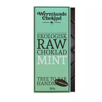 73% mörk choklad med mint & nibs