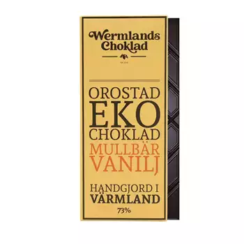 73% mörk choklad med mullbär & vanilj