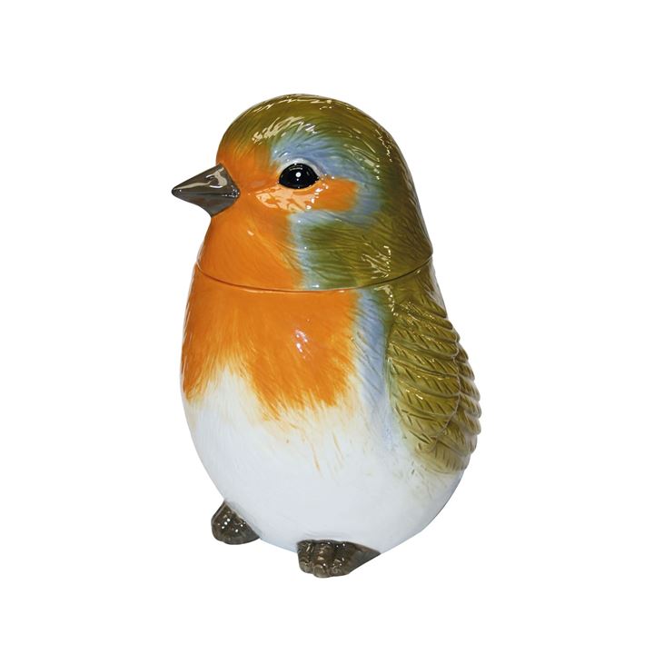 Bild på Ceramic robin jar with mini chocolate chip biscuits – 150g