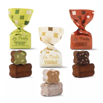 Chokladtryffelmix mini – pistage, karamell & apelsin