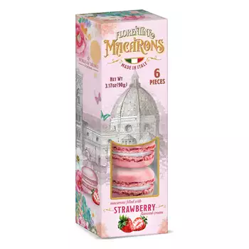Italienska macarons med jordgubb