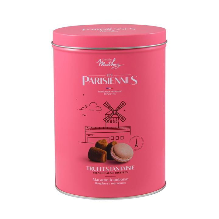 Bild på Tryffel hallonmacaron presentburk – 200g