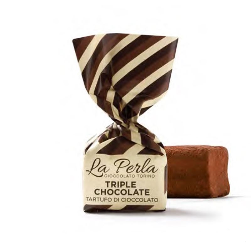 Chokladtryffel av vit-, mjölk- & mörk choklad