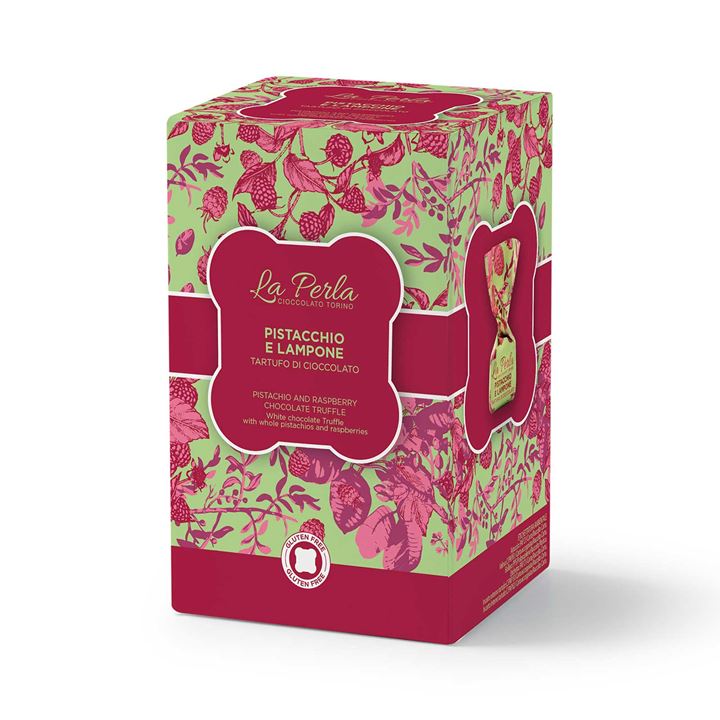 Bild på Presentask chokladtryfflar - hallon & pistage