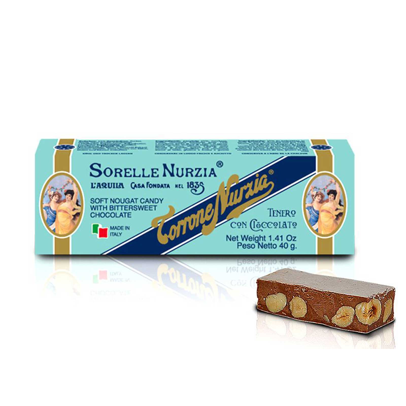 Mjuk chokladtorrone, nougat med hasselnötter – 40g