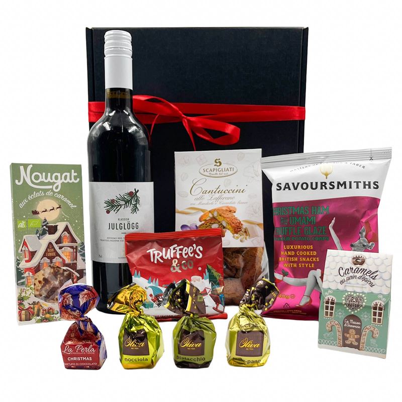 Jul – Presentlåda med glögg, fransk nougat & jultryfflar