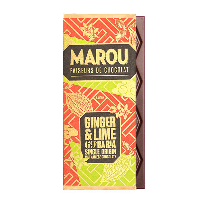 Bild på 69% mörk choklad med ingefära & lime — 24g