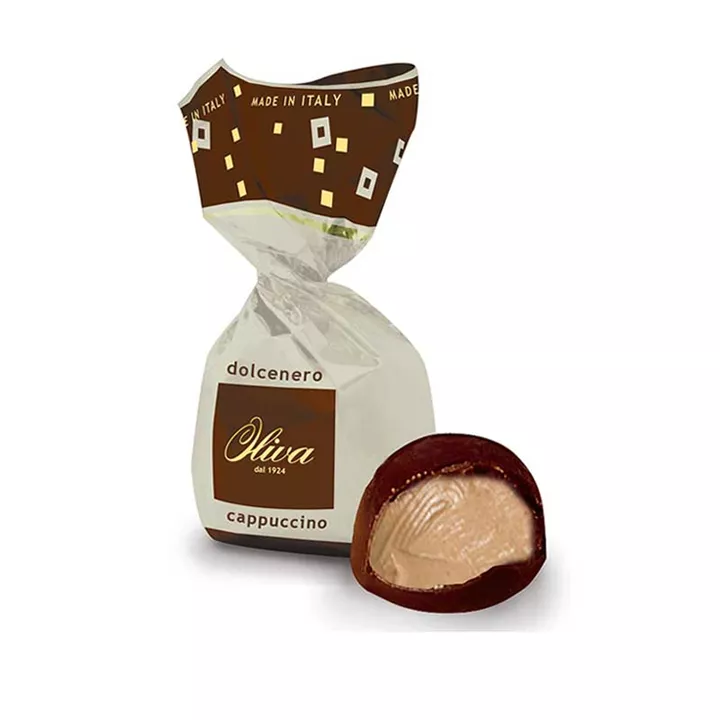 Bild på Mörk chokladpralin med cappuccinofyllning