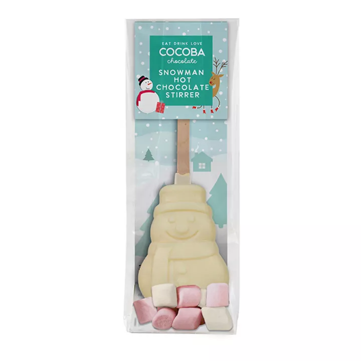 Bild på Vit chokladpinne snögubbe med marshmallows