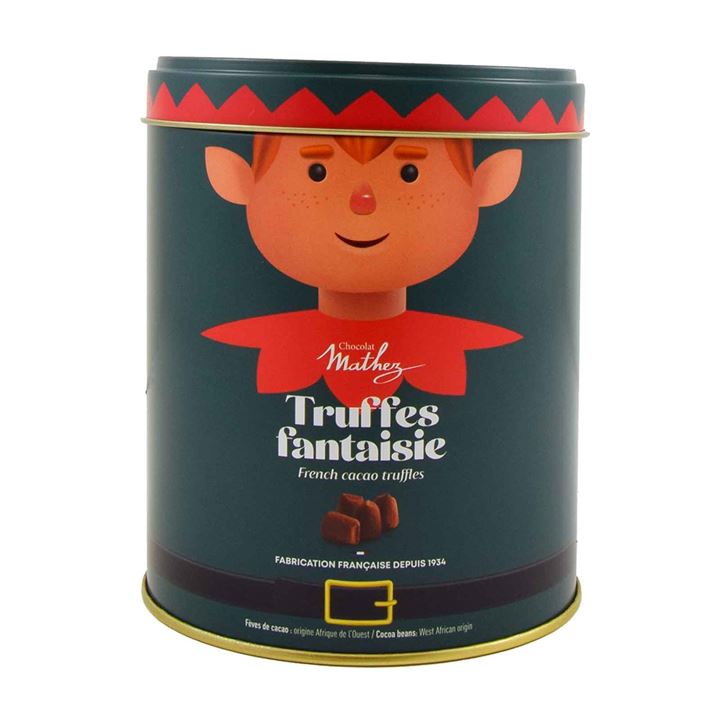 Bild på Tryffel apelsin presentburk nissen