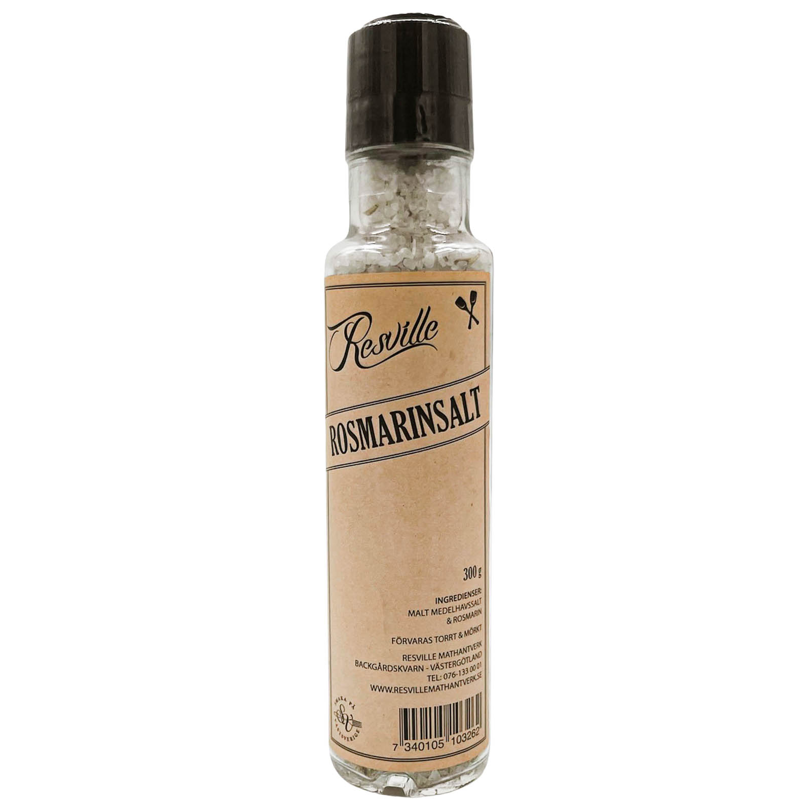 Rosmarinsalt i glaskvarn