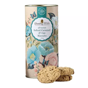 Havrekakor med salt karamell i Botanical-tub – 150g