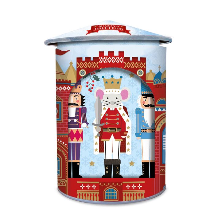Bild på Nutcracker musical tin with mini chocolate chip biscuits – 200g